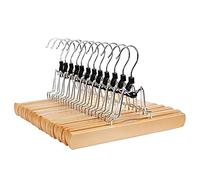 rUrEu Perchas para Abrigos, 1 Juego de 10 Piezas, Perchas para Pantalones, Perchas de Fieltro Antideslizantes Sólidas, Perchas para Pantalones, Perchas para Faldas, Perchas de Color para Ropa/Wood Col