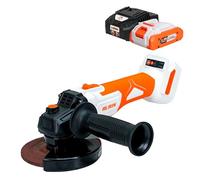RURIS - Amoladora angular inalámbrica RMX4125 125 mm motor sin escobillas 2 velocidades, 8500 rpm, disco de lijado incluido kit con batería de 20 V y 4 Ah + cargador