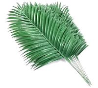 Rushvyn Hojas de Palma Artificiales, 12 Piezas de 20 x 9, 5 Pulgadas, Hojas de Palma Artificiales realistas, Planta Tropical Verde de plástico de bajo Mantenimiento para arreglos de Mesa de Fiesta
