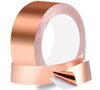 Rusoz Cinta De Lámina De Cobre,Cinta De Cobre Hoja Sola Cara Adhesiva Conductora Autoadhesiva 20mx3cm Para Repeler Caracoles, Protección Eléctrica, Soldadura Y Toma De Tierra
