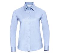 Russell Collection- Camisa de manga larga con tejido Oxford de fácil cuidado pa