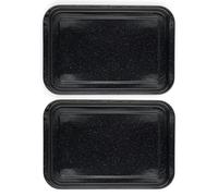 Russell Hobbs COMBO-8316A - Juego de 2 bandejas de horno de acero con revestimiento de esmalte vítreo, fácil de limpiar, para asar y hornear, galletas, bandeja plana duradera, colección Romano, negro,