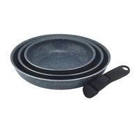 Russell Hobbs Juego de Sartenes Smart Clip - 3 Sartenes Antiadherentes con Asa Extraíble, Aptas para Horno e Inducción, Diseño Apilable para Ahorro de Espacio, Tamaños 20/24/28 cm, Nightfall Stone