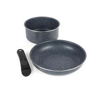 Russell Hobbs Nightfall Stone batería de cocina, sartén 24 cm y cazo 18 cm
