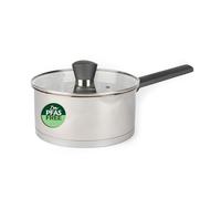 Russell Hobbs RH01164EU Excellence Cazo Con Tapa - 20 cm, Hecho De Acero Inoxidable Y Acabado Con Pulido Espejo, Apto Para Placas De Inducción Y Lavavajillas, Tapa De Vidrio, Libre De PFOA