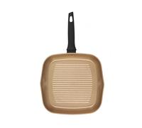 Russell Hobbs RH01674BEU7 Sartén Asador Antiadherente, 28 cm, De La Colección Opulence, Fabricada 7 Veces Más Resistente, Libre De PFOA, Apta Para Inducción Y Lavavajillas, Negro/Dorado
