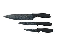 Russell Hobbs RH026751 Nightfall Stone - Juego de cuchillos de 3 piezas, cuchillo de chef de 8 pulgadas, cuchillo utilitario de 4.5 pulgadas, cuchillo de pelar de 3.5 pulgadas, acero inoxidable