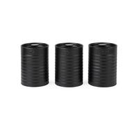 Russell Hobbs RH03268EU7 Ribbed Juego de botes de 3 piezas - juego de 3 recipientes de almacenamiento de cocina para té, café y azúcar, acero duradero, fácil de limpiar, negro