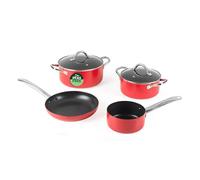 Russell Hobbs Riviera Juego de Cocina de 4 Piezas - Sartén de 24 cm, Cacerola de 16 cm, Ollas de 20/24 cm, Revestimiento Cerámico Antiadherente, Libre de PFAS, Aluminio Prensado