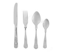 Russell Hobbs Verona Cutlery Set - 24 Piece 18/10 Stainless Steel, Table Utensils for 6 Place Settings, Dishwasher Safe, Forks/Knives/Spoons/Teaspoons Included in Set, 50 Year Guarantee