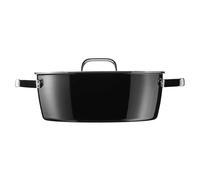 Rustidera WMF 28 cm FusionTec Aromatic - Cacerola Baja de Hierro Fundido con Tapa de Condensación Multicapa, 5,9 L, Apta para Inducción y Horno hasta 250 °C