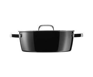 Rustidera WMF 28 cm FusionTec Aromatic - Cacerola Baja de Hierro Fundido con Tapa de Condensación Multicapa, 5,9 L, Apta para Inducción y Horno hasta 250 °C
