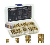 ruthex M2 + M3 + M4 + M5 set de insertos roscados - 70 + 100 + 50 + 50 tuercas roscadas de latón - tuercas de inserción para plástico - para embutir en piezas de impresora 3D por calor