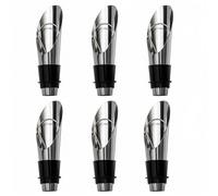 Ruvan 6 Piezas Vertedor De Acero Inoxidable, 2 En 1 Botella De Acero Inoxidable Con Boquilla Aireadora Y Vertedor Con Tapón, Para Botellas De Vino, Licor Y Aceite, Para Familias Y Celebraciones Famili