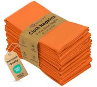 Ruvanti - Juego de 12 servilletas de tela de 45,7 x 45,7 pulgadas, lavables, suaves, duraderas, absorbentes, mezcla de algodón. Servilletas de mesa de tela para Acción de Gracias, cenas de Halloween,