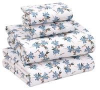RUVANTI Juego de sábanas de Franela para Cama de tamaño Queen, 100% algodón Cepillado, Bolsillos Profundos de 40,6 cm (se Adapta hasta 45,7 cm), Transpirable en Todas Las Estaciones y