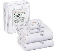 RUVANTI - Juego de sábanas de Franela tamaño Queen, Certificado Gots 100% algodón orgánico, Juego de 4 Piezas cálido, Suave y Transpirable, con Bolsillo Profundo y Ajuste ceñido, Franela Doble