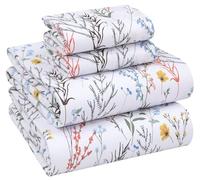 Ruvanti Sábanas 100% algodón, sábanas de percal Frescas y crujientes para Cama tamaño King, Juego de sábanas Transpirables y duraderas con Bolsillo de 40.6 cm de Profundidad, Aroma a 4 Piezas