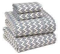 Ruvanti Sábanas 100% algodón, sábanas de percal Frescas y Frescas para Cama tamaño Queen, Juego de sábanas Transpirables y duraderas con Bolsillo de 40.6 cm de Profundidad, cheurón, 4 Piezas