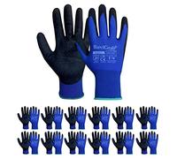 Ruvigrab Ecosandy/9/12, Guante De Trabajo Pack Pares Unisex Adulto, Azul/negro, Talla 9 - 12 Pares