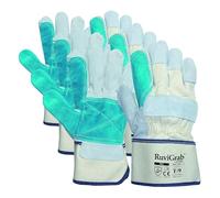Ruvigrab - Guante americano serraje reforzado | Trabajos pesados | Guantes cactus| Guantes jardin |Guantes para mecanicos, Construcción, Agricultura | Guante trabajo hombre y mujer (Paquete de 3)