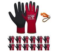 Ruvigrab - Guante de Trabajo de Látex | Guantes Antideslizantes | Guantes Jardineria | Guantes para Industria, Construcción, Agricultura o Uso General | Guante Trabajo Hombre y Mujer