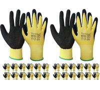 Ruvigrab - Guante de Trabajo de Látex | Guantes de Agarre | Anti-Deslizantes | Guantes Jardineria |Guantes para Industria, Construcción, Agricultura | Guante Trabajo Hombre y Mujer (Paquete de 2)