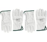 Ruvigrab - Guante de Trabajo de Piel de Flor Natural | Guantes para Jardinería | Guantes de Cuero | Guantes de Piel para Obra | Talla 8 (Paquete de 2)