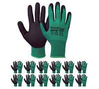 Ruvigrab - Guante de Trabajo jardineria| Guantes anti-grasas| Guantes jardin |Guantes para mecanicos, Construcción, Agricultura | Guante trabajo hombre y mujer | Pack 12 Pares