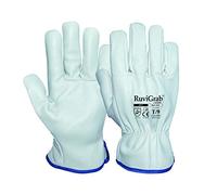 RuviGrab - Guante de Trabajo Piel de Flor de Vacuno Natural | Guantes de cuero para Jardinería, Obra | Talla 10