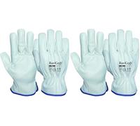 Ruvigrab - Guante de Trabajo Piel de Flor de Vacuno Natural | Guantes para Jardinería | Guantes de Cuero | Guantes de Piel para Obra | Talla 9 (Paquete de 2)