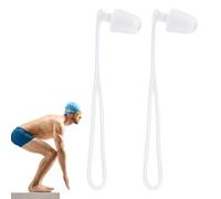Ruwshuuk Tapones para Nadar, Tapones de Silicón para Adultos Reutilizables, Protección Auditiva Impermeable con Cordón para Ducha, Piscina, Buceo, Surf y Piragüismo