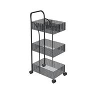 Rv2sGf3kH Carro de Cocina Estante De Almacenamiento For Carrito, Metal For Cocina Y Baño, For Móvil, con Ruedas(Negro,Medio)