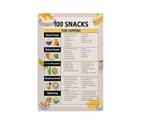 RVBLRDSE Camping Food Prep Inspiration Poster, 100 Make-Ahead Snack Ideas for Your Next Outdoor Trip, Wall Chart(Unframed,08x12inch(20x30cm))
