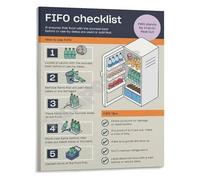 RVBLRDSE FIFO for Home Kitchen Poster First In First Out Food Checklist and Pantry Organization Guide Wall-Art(Unframed,16x24inch(40x60cm))