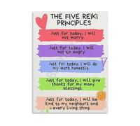 RVBLRDSE Philosophy Just For Today Poster with Five Life Principles for Inspiration and Reflection Canvas Wall-Art Print(Framed,08x12inch(20x30cm))
