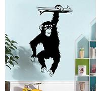 RW-2718 - Adhesivos decorativos para pared, diseño de gorila y mono, color negro