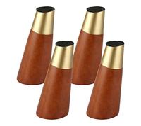 RWRAPS Juego de 4 Patas de sofá cónicas de Madera Maciza con Patas de Repuesto con Funda de Cobre (Cono Recto de 18 cm/7 Pulgadas) (Cono Oblicuo de 15 cm/6 Pulgadas)