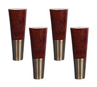 RWRAPS Pies de Repuesto para Muebles cónicos de Madera Maciza con Funda de Cobre, con Placa de Montaje y Tornillos, Alfombrillas Antideslizantes, Juego de 4 (35 cm/13,7 Pulgadas) ()