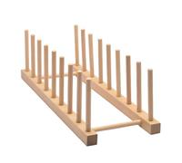 Rxgiasup Estante de madera resistente de varios niveles para almacenamiento de platos de tazas, estante de secado ventilado para encimera, estante de almacenamiento de varios niveles