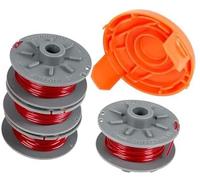 Rynplex Hilo de Carrete for desbrozadora Gardena 5364-20, 1,6 mm x 6,1 | m. Hilo de carrete for desbrozadora Gardena Turbo SmallCut 2401 con funda, for 05328-20 (4 carretes + 1 funda).