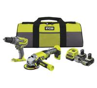 RYOBI 18 V ONE+, kit de herramientas de 6 piezas, modelo RCK182O-242SZL, que incluye: taladro atornillador de impacto y otros accesorios