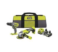 RYOBI 18V ONE+ Duo - Taladro Percutor 50 Nm y Atornillador Impacto 220 Nm - Incluye 2 Baterías 2.0 Ah y Cargador