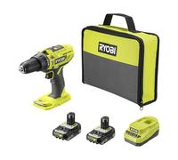 RYOBI 18V ONE+ R18PD32-2C20SP - Taladro atornillador de impacto (incluye 2 baterías de 2,0 Ah y cargador)