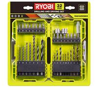 Ryobi Estuche 32 piezas taladrar y atornillar – Apilable, porta-puntas, brocas madera/metal/hormigón