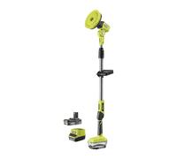 RYOBI - Cepillo Telescópico Motorizado 18V One+ - Entregado con 1 Batería Litio+ 2,0 Ah, 1 Cargador 1,5 A, 1 Cepillo Medio y 1 Espuma - Pértiga de 1-1,4m - Protección de la Batería IPX7 - R18TPS-120G