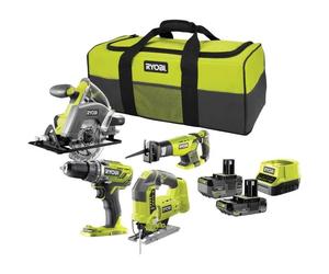 Ryobi Paquete de 4 herramientas inalámbricas One+ RCK184C-242S con taladro, 3 sierras, 2 baterías y cargador