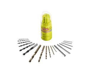 Ryobi RAK18DMIX Kit 18 Bits Taladro Destornillador Perforación Madera Pared
