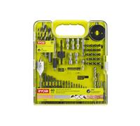 Ryobi RAKDD60 Juego de 60 puntas Taladro cortador con puntas hexagonales de 1/4"