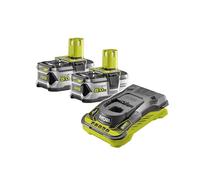 Ryobi RC18150-250G - Pack de 2 baterías de 18 V One+ 5,0 Ah y Cargador rápido